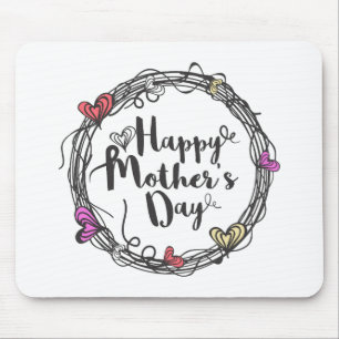 Circle w/ Hearts Happy Mother's Day Mousepad