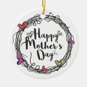 Circle w/ Hearts Happy Mother's Day Ornament