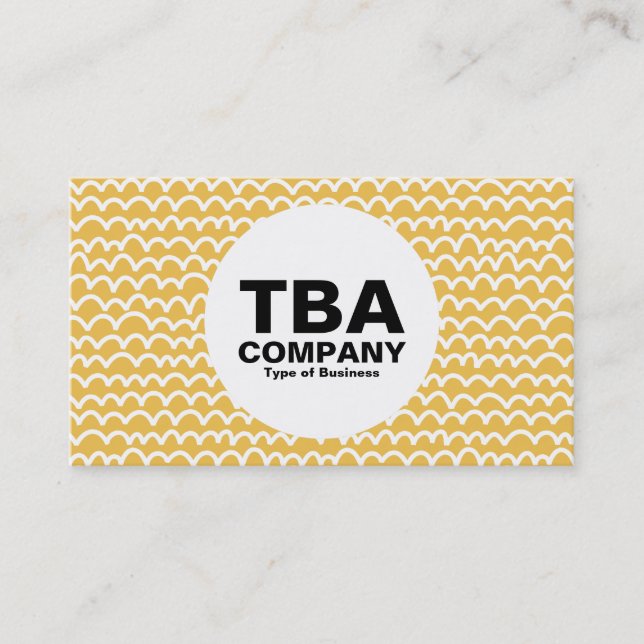 Circle - Wavy - White on Amber efc050 Business Card (Front)