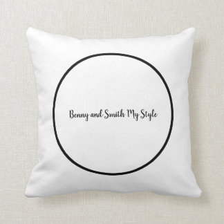 Circle White on Black Benny and Smith My Style Cushion