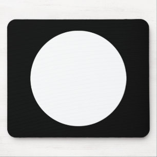 Circle - White with Black Mouse Mat