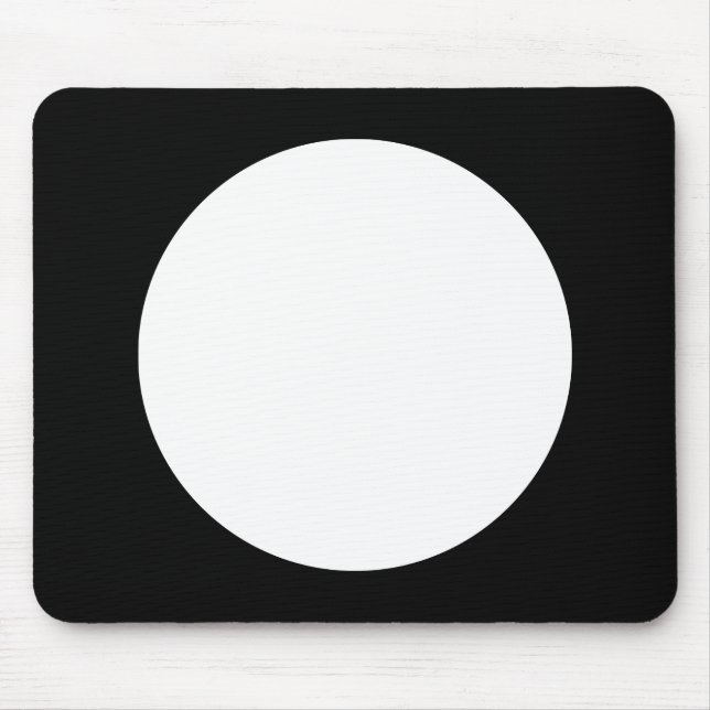 Circle - White with Black Mouse Mat (Front)