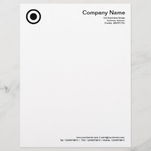 Circle with Centre Spot II - Black Custom Letterhead
