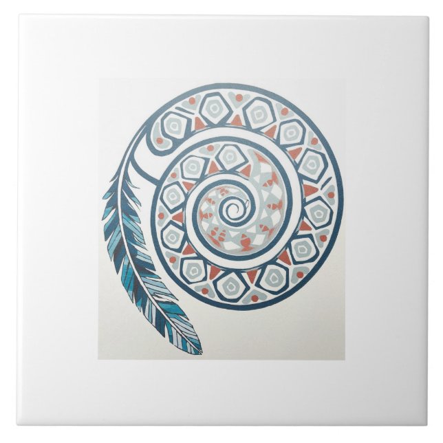 Circle With Feather Tile (Front)