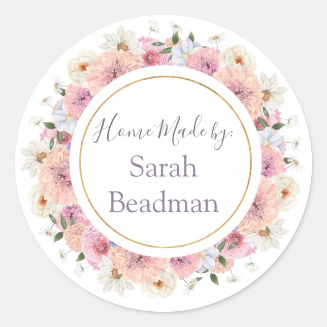 Circle Wreath Hand Home Custom Made Name Label (Front)