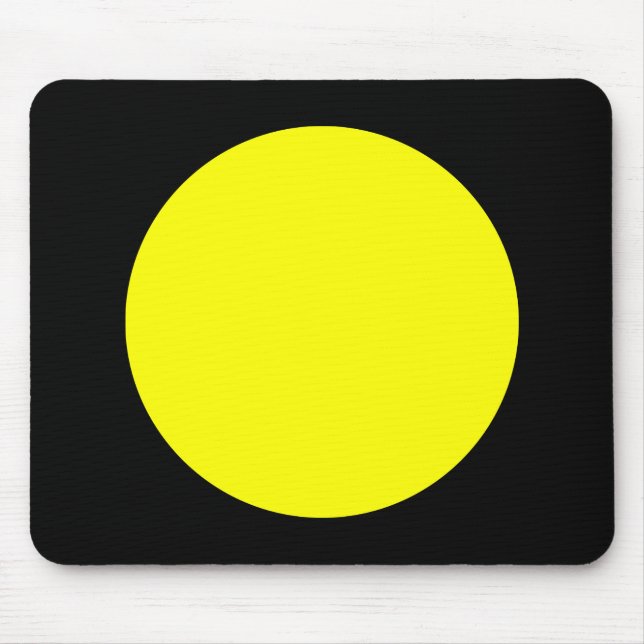 Circle - Yellow and Black Mouse Mat (Front)