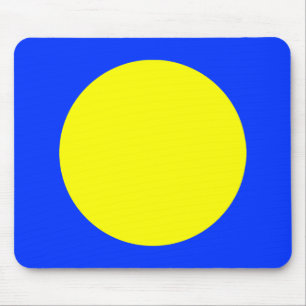 Circle - Yellow and Blue Mouse Mat