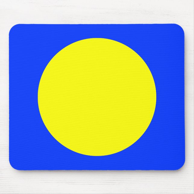 Circle - Yellow and Blue Mouse Mat (Front)