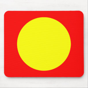 Circle - Yellow and Red Mouse Mat