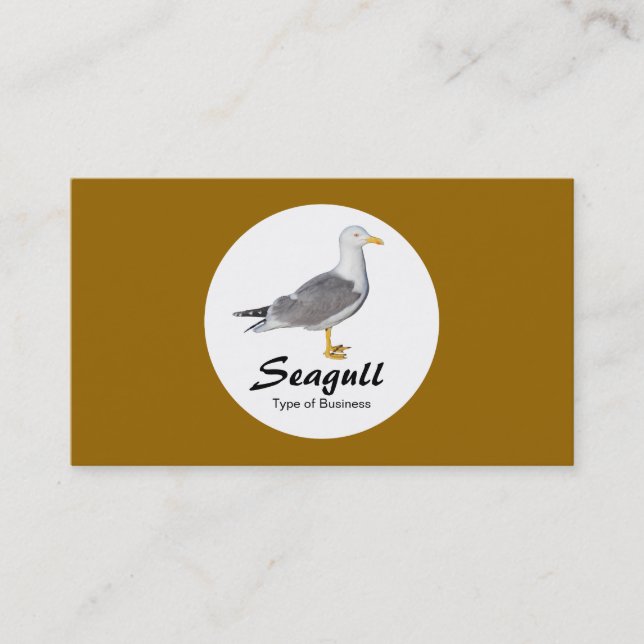 Circle - Yellow Legged Gull - Deep Golden Brown Business Card (Front)
