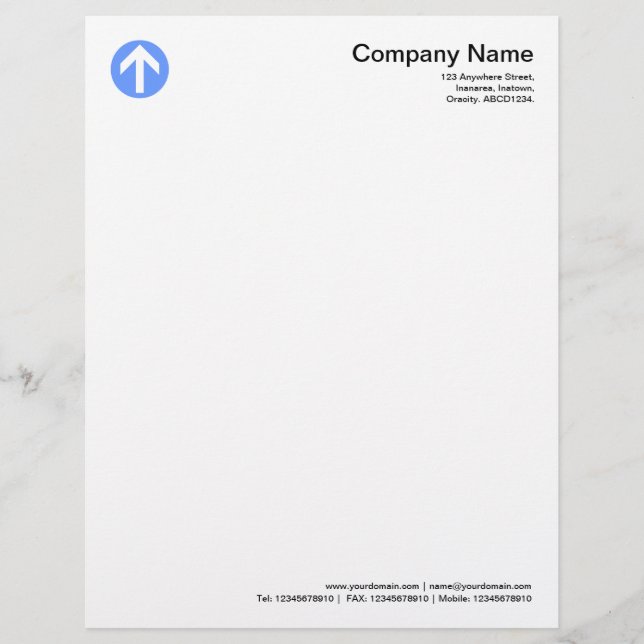 Circled Arrow - Baby Blue Customized Letterhead (Front)