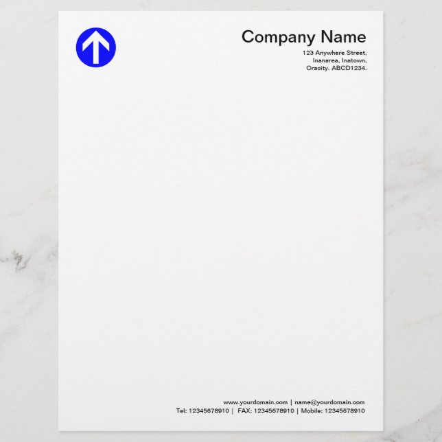 Circled Arrow - Blue Personalised Letterhead (Front)