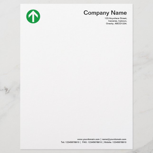 Circled Arrow - Grass Green Letterhead Template (Front)