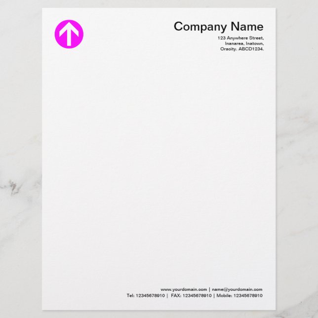 Circled Arrow - Magenta Personalized Letterhead (Front)