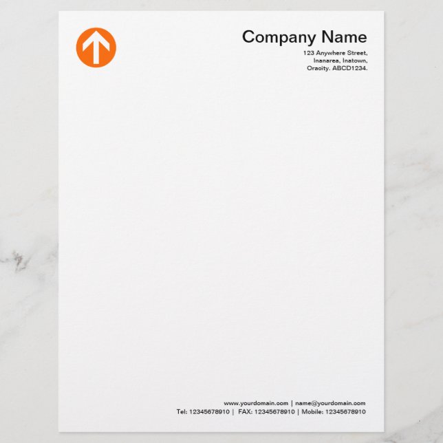 Circled Arrow - Orange Customised Letterhead (Front)