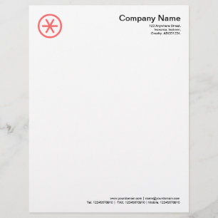 Circled Asterisk - Tropical Pink Personalised Letterhead