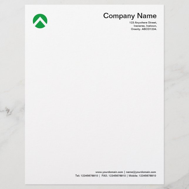 Circled Chevron - Grass Green Customized Letterhead (Front)