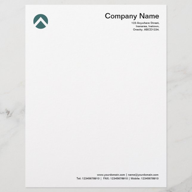 Circled Chevron - Moss Green Personalized Letterhead (Front)