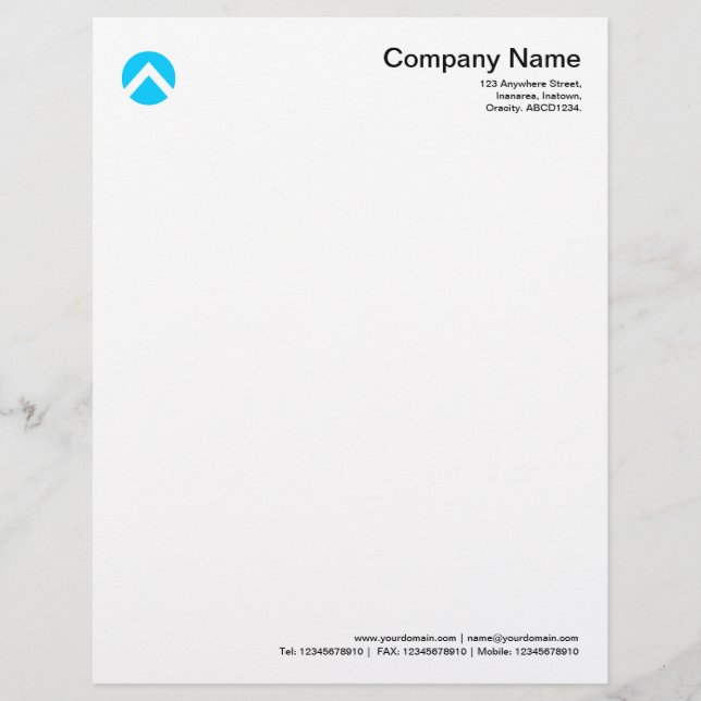 Circled Chevron - Sky Blue Customised Letterhead (Front)