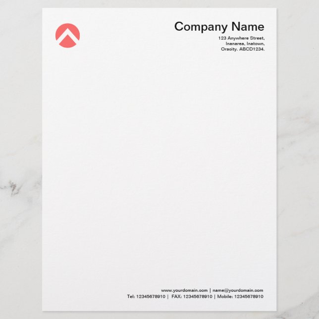Circled Chevron - Tropical Pink Personalized Letterhead (Front)