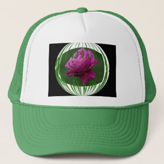 Circled flower trucker hat