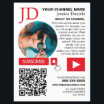 Circled Photo & QR Code, Youtube - Vlogger Flyer<br><div class="desc">Circled Photo & QR Code,  Youtube - Vlogger Advertising Flyer by The Business Card Store.</div>
