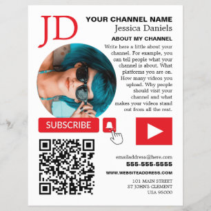 Circled Photo & QR Code, Youtube - Vlogger Flyer