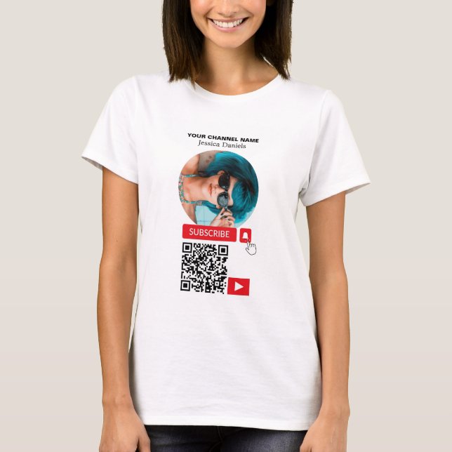 Circled Photo & QR Code, Youtube - Vlogger T-Shirt (Front)