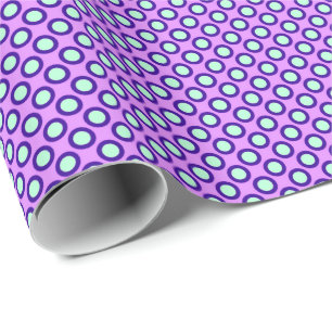 Circled polka dots, orchid, violet and blue wrapping paper