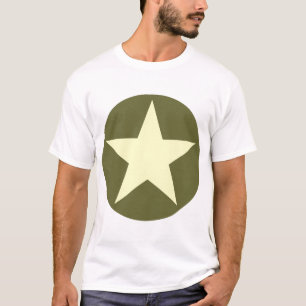 Circled Star - Cream with Olive Green T-Shirt