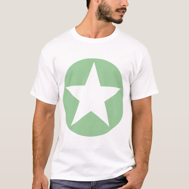 Circled Star - Faded Green T-Shirt (Front)