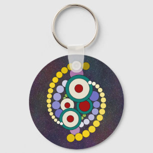 Circles Abstract Artwork Key Ring