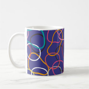 Circles, abstract bands seamless vintage pattern. coffee mug