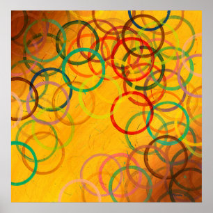 Circles Abstract Painting - Poster