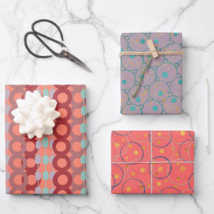 Circles Abstract Pattern - Blush, Lavender Wrapping Paper Sheet