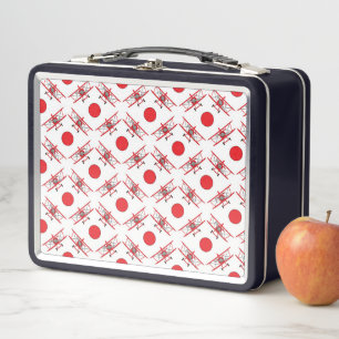 Circles Airplanes Pilot Plane Aviation Aviator Metal Lunch Box