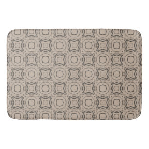 Circles and Diamonds in Bronze Pattern Bath Mat