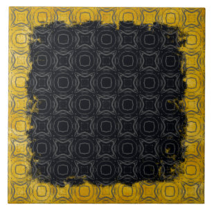 Circles and Diamonds in Bronze Pattern Tile