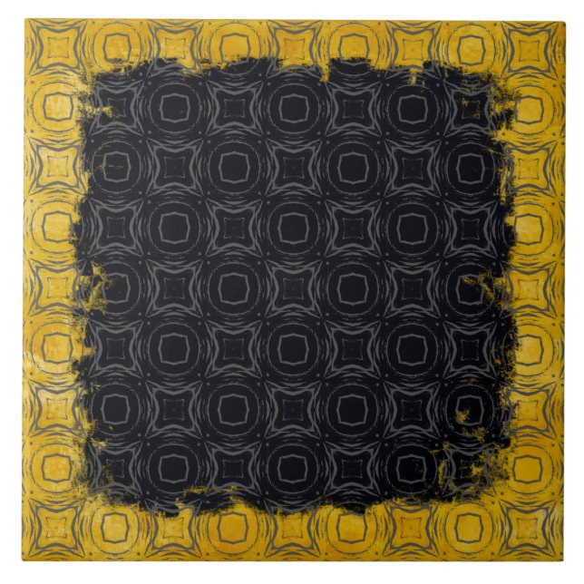 Circles and Diamonds in Bronze Pattern Tile (Front)