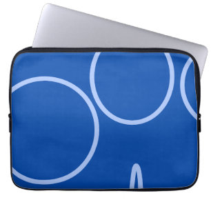 Circles and Loop on Blue Laptop Sleeve
