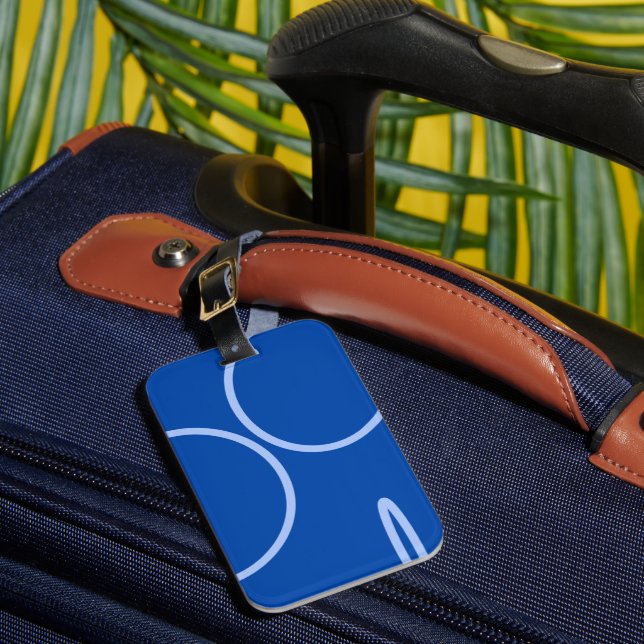 Circles and Loop on Blue Luggage Tag (Front Insitu 1)