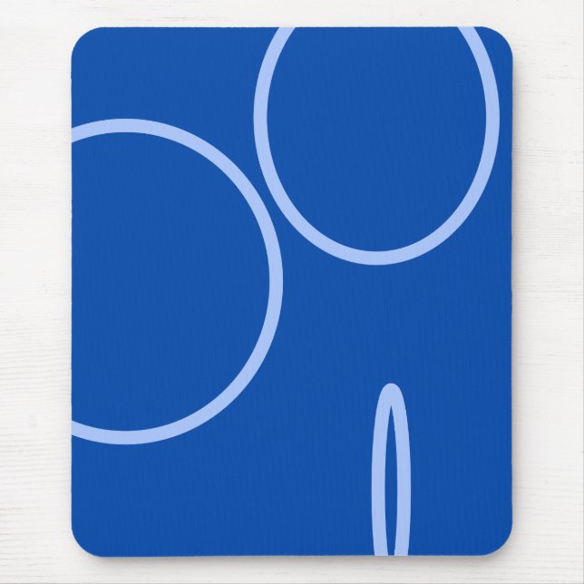 Circles and Loop on Blue Mouse Mat (Front)