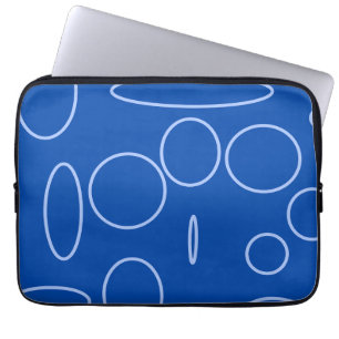 Circles and Loops on Blue  Laptop Sleeve