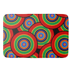 Circles and rings retro bath mat
