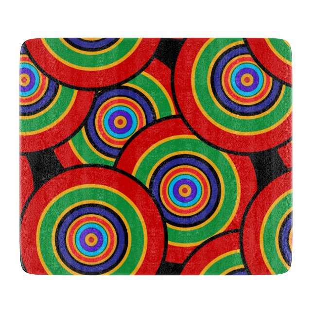 Circles and rings retro cutting board (Front)