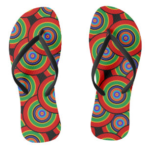 Circles and rings retro flip flops