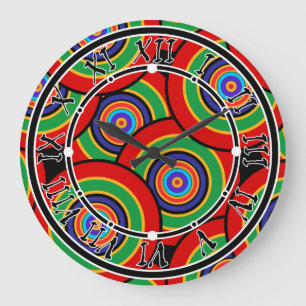 Circles and rings retro large clock