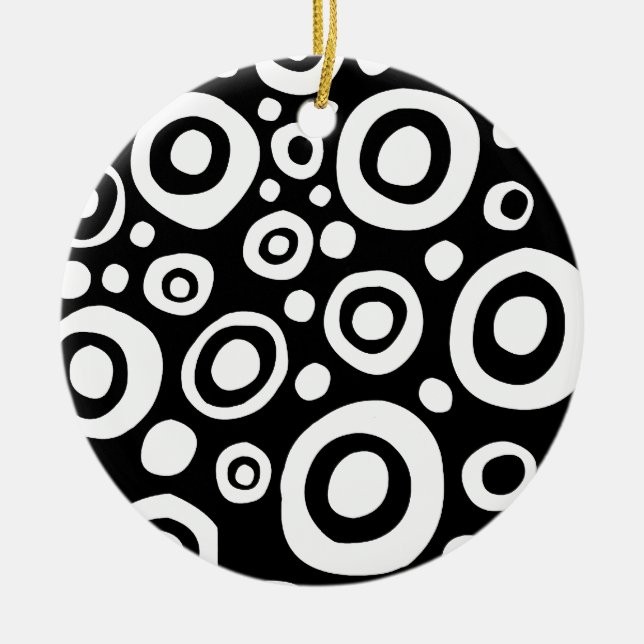 Circles and Spots 05 Ceramic Tree Decoration (Front)