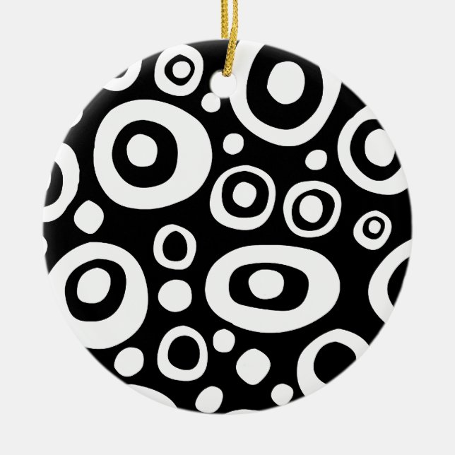 Circles and Spots 06 Ceramic Tree Decoration (Front)