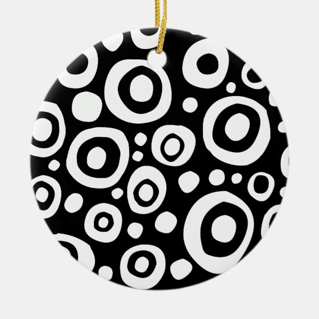 Circles and Spots 07 Ceramic Tree Decoration (Front)